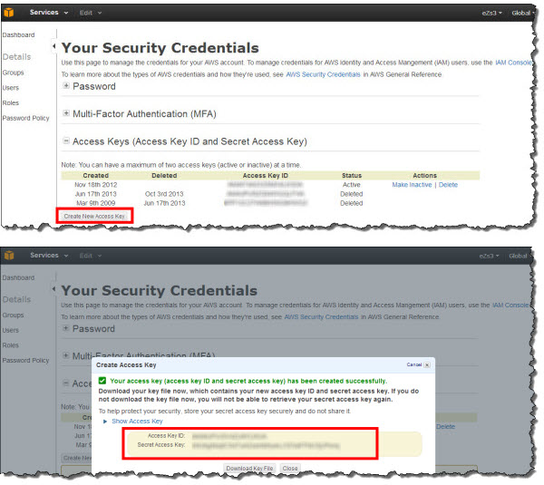 Amazon s3 access key don’t work? Hey...I just signed up for eZs3 and